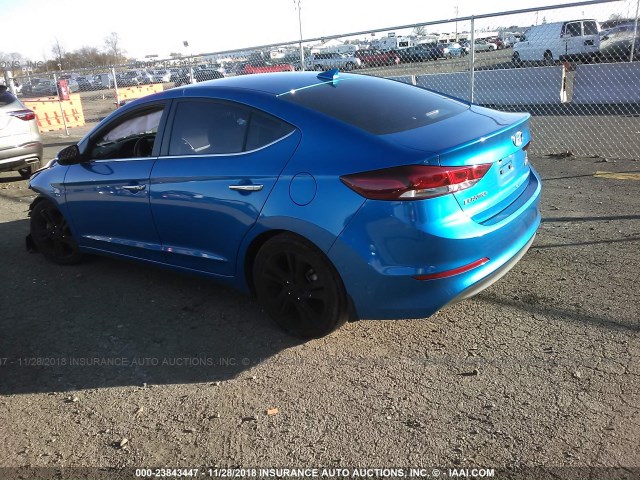 KMHD84LF2HU314220 - 2017 HYUNDAI ELANTRA SE/VALUE/LIMITED BLUE photo 3