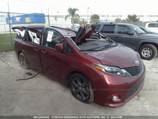 5TDXK3DC4GS745484 - 2016 TOYOTA SIENNA SE RED photo 1