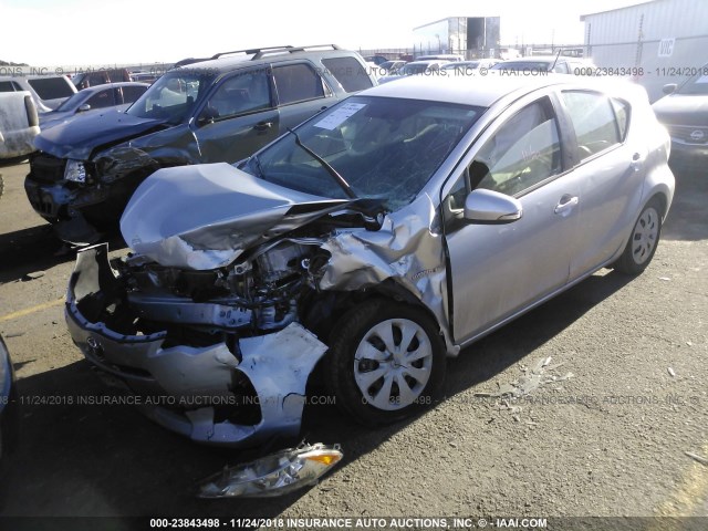 JTDKDTB31D1053201 - 2013 TOYOTA PRIUS C SILVER photo 2