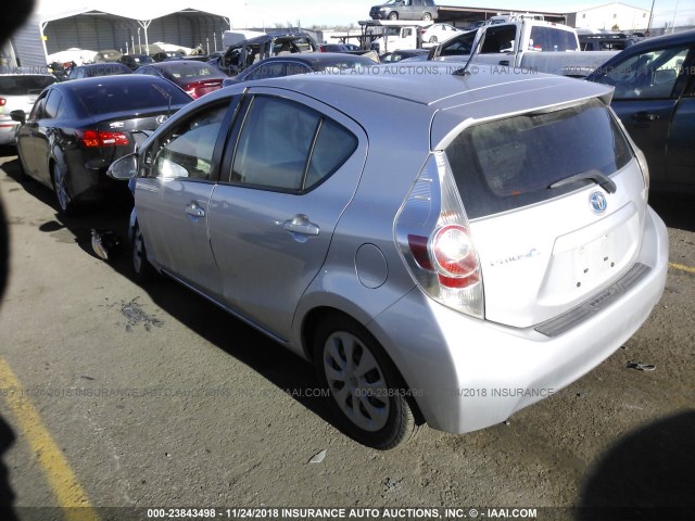 JTDKDTB31D1053201 - 2013 TOYOTA PRIUS C SILVER photo 3