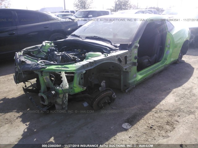 2G1FE1ED3B9170013 - 2011 CHEVROLET CAMARO LS GREEN photo 2