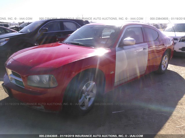 2B3CA3CVXAH233966 - 2010 DODGE CHARGER SXT RED photo 2
