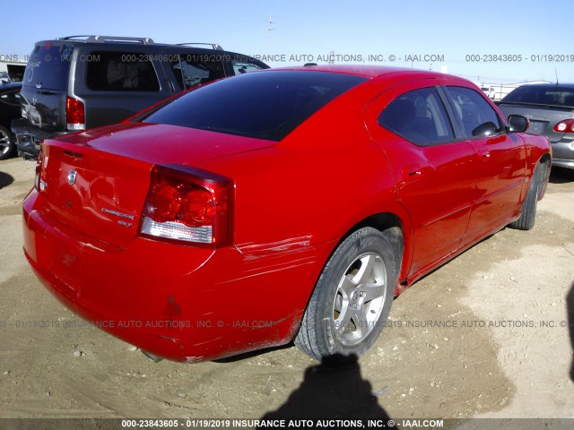 2B3CA3CVXAH233966 - 2010 DODGE CHARGER SXT RED photo 4