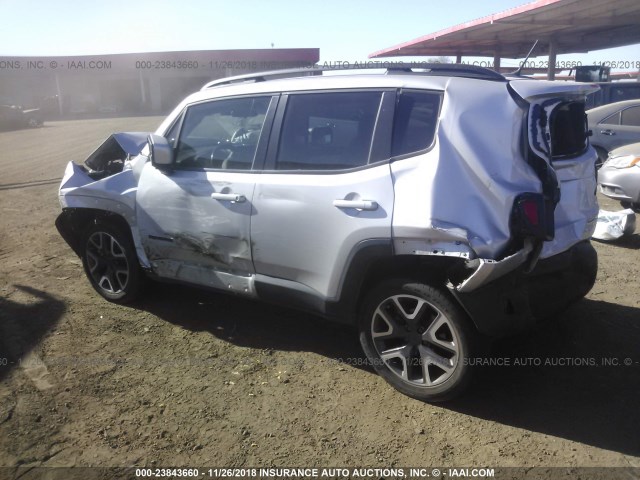 ZACCJABT9FPB97194 - 2015 JEEP RENEGADE LATITUDE SILVER photo 3