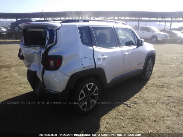 ZACCJABT9FPB97194 - 2015 JEEP RENEGADE LATITUDE SILVER photo 4