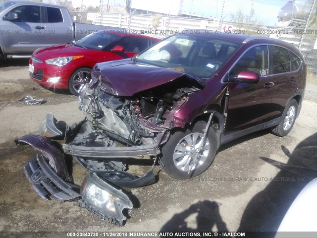 5J6RM4H74DL023686 - 2013 HONDA CR-V EXL MAROON photo 2