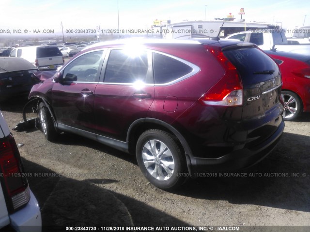 5J6RM4H74DL023686 - 2013 HONDA CR-V EXL MAROON photo 3