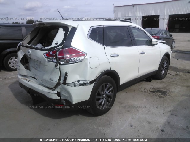 5N1AT2MT3GC881678 - 2016 NISSAN ROGUE S/SL/SV WHITE photo 4