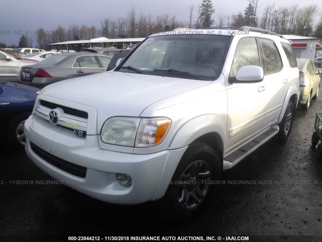 5TDBT48A25S249778 - 2005 TOYOTA SEQUOIA LIMITED WHITE photo 2