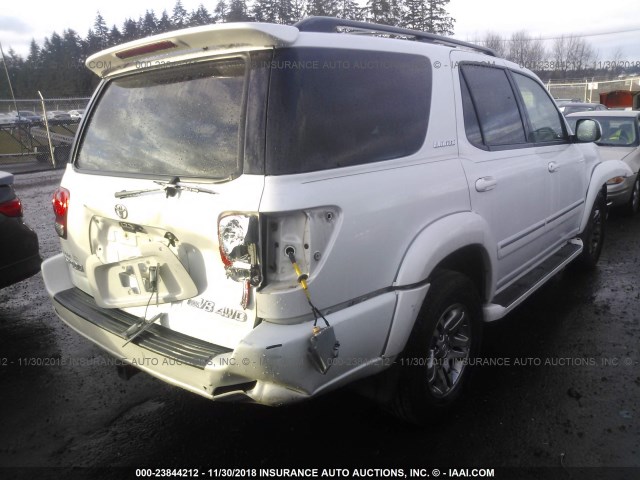 5TDBT48A25S249778 - 2005 TOYOTA SEQUOIA LIMITED WHITE photo 4