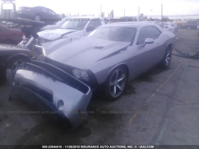 2C3CDYAG5EH293901 - 2014 DODGE CHALLENGER SXT GRAY photo 2