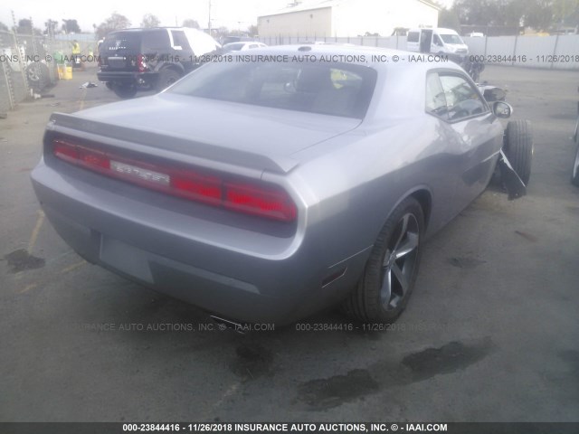 2C3CDYAG5EH293901 - 2014 DODGE CHALLENGER SXT GRAY photo 4