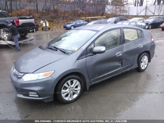 JHMZE2H72ES001456 - 2014 HONDA INSIGHT EX GRAY photo 2