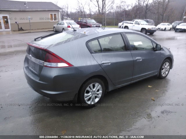 JHMZE2H72ES001456 - 2014 HONDA INSIGHT EX GRAY photo 4