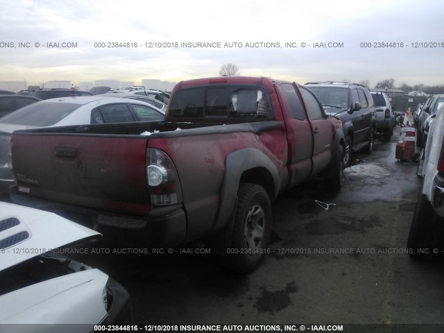 5TEUX42N49Z608307 - 2009 TOYOTA TACOMA ACCESS CAB RED photo 4