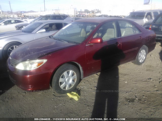 4T1BE32K72U067244 - 2002 TOYOTA CAMRY LE/XLE/SE MAROON photo 2