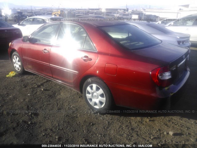 4T1BE32K72U067244 - 2002 TOYOTA CAMRY LE/XLE/SE MAROON photo 3
