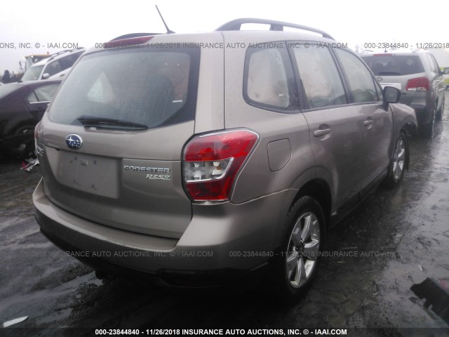 JF2SJABCXFH473970 - 2015 SUBARU FORESTER 2.5I TAN photo 4