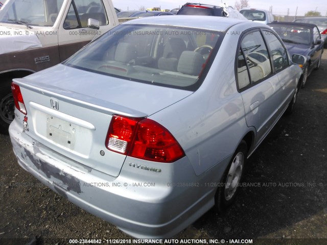 JHMES96674S008878 - 2004 HONDA CIVIC HYBRID SILVER photo 4