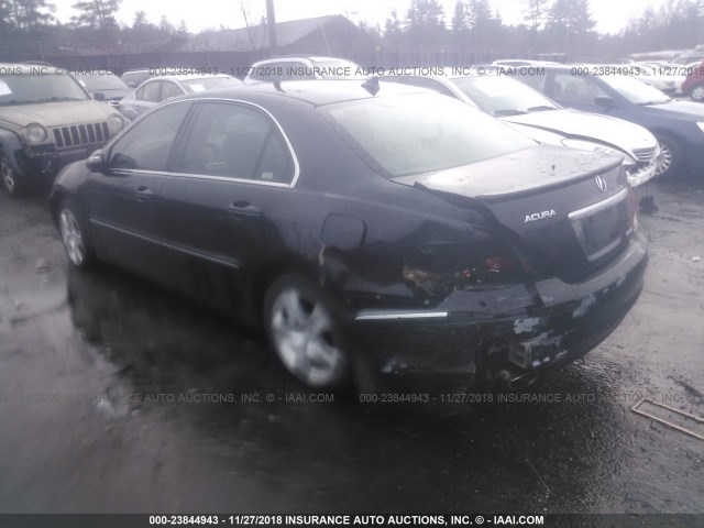 JH4KB16575C009553 - 2005 ACURA RL BLACK photo 3