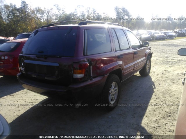 1J4GX48S64C249473 - 2004 JEEP GRAND CHEROKEE LAREDO/COLUMBIA/FREEDOM 红色 照片 4