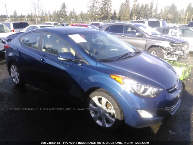 KMHDH4AE4DU799786 - 2013 HYUNDAI ELANTRA GLS/LIMITED BLUE photo 1