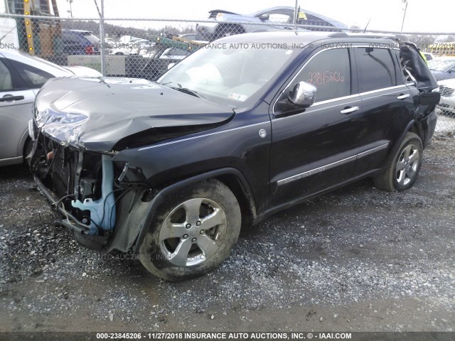 1J4RR6GT9BC663207 - 2011 JEEP GRAND CHEROKEE OVERLAND BLACK photo 2