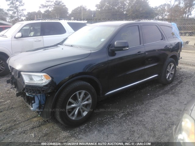 1C4RDHDG9GC361415 - 2016 DODGE DURANGO LIMITED BLACK photo 2