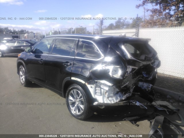 5TDJKRFH1FS208796 - 2015 TOYOTA HIGHLANDER XLE BLACK photo 3