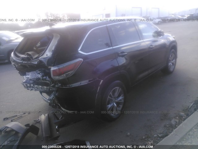 5TDJKRFH1FS208796 - 2015 TOYOTA HIGHLANDER XLE BLACK photo 4