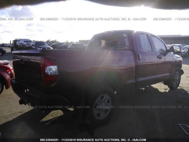 5TFRM5F18HX112685 - 2017 TOYOTA TUNDRA DOUBLE CAB SR/SR5 RED photo 4