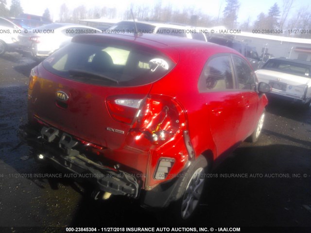 KNADN5A38D6291842 - 2013 KIA RIO EX/SX RED photo 4