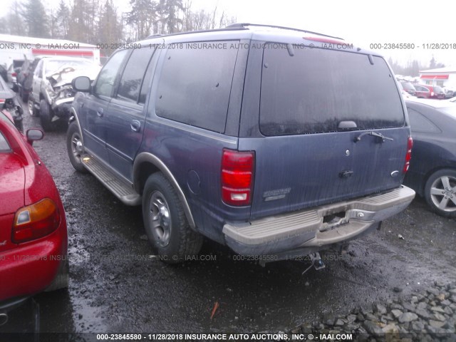 1FMPU18L52LA74244 - 2002 FORD EXPEDITION EDDIE BAUER BLUE photo 3