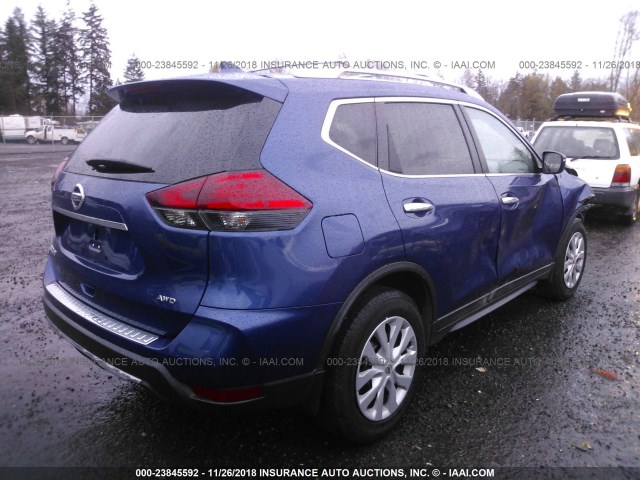 KNMAT2MV4HP586380 - 2017 NISSAN ROGUE S/SV BLUE photo 4