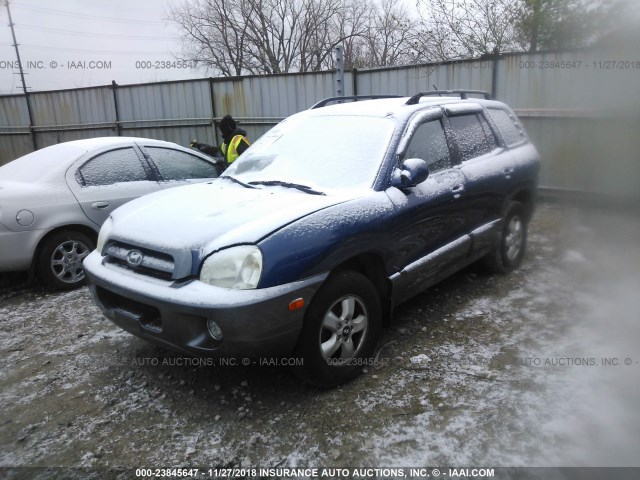 KM8SC73E36U091293 - 2006 HYUNDAI SANTA FE GLS/LIMITED BLUE photo 2