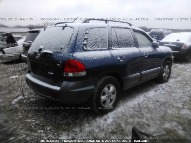 KM8SC73E36U091293 - 2006 HYUNDAI SANTA FE GLS/LIMITED BLUE photo 4