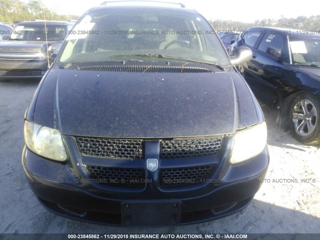 2D4GP44L16R600744 - 2006 DODGE GRAND CARAVAN SXT BLUE photo 6