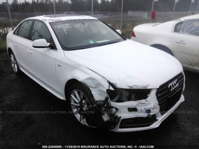 WAUAFAFL6GN008897 - 2016 AUDI A4 PREMIUM/S-LINE WHITE photo 1