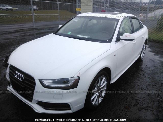 WAUAFAFL6GN008897 - 2016 AUDI A4 PREMIUM/S-LINE WHITE photo 2