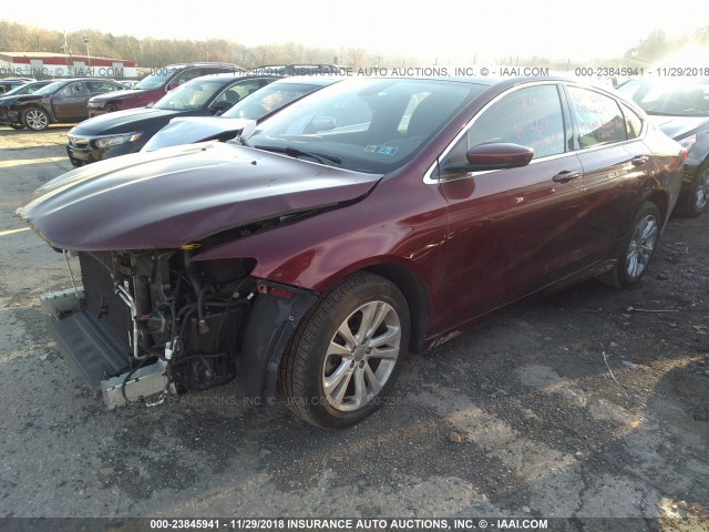 1C3CCCAB3FN704232 - 2015 CHRYSLER 200 LIMITED RED photo 2