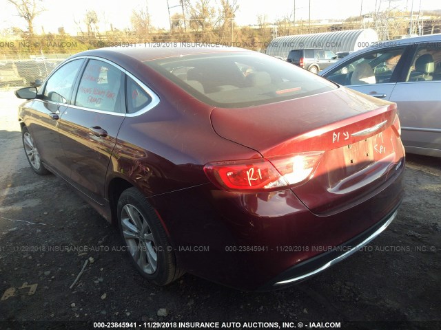 1C3CCCAB3FN704232 - 2015 CHRYSLER 200 LIMITED RED photo 3