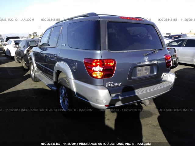 5TDZT34A24S207351 - 2004 TOYOTA SEQUOIA SR5 BLUE photo 3