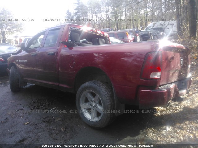 1C6RD7FT0CS345518 - 2012 DODGE RAM 1500 ST RED photo 3