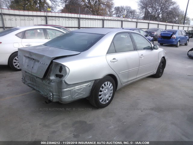 4T1BE32K72U563497 - 2002 TOYOTA CAMRY LE/XLE/SE SILVER photo 4