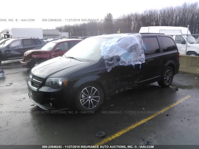 2C4RDGEG2JR147292 - 2018 DODGE GRAND CARAVAN GT BLACK photo 2