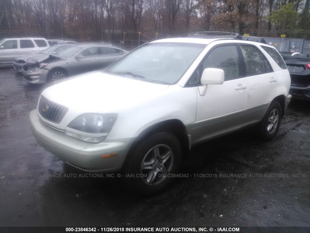 JT6GF10U4X0035941 - 1999 LEXUS RX 300 WHITE photo 2