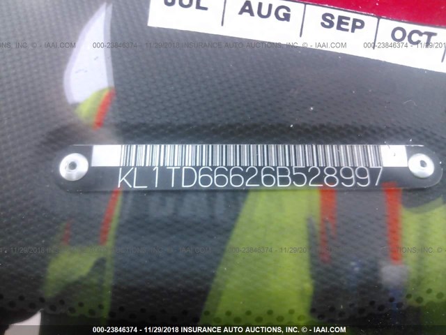 KL1TD66626B528997 - 2006 CHEVROLET AVEO LS BLUE photo 9