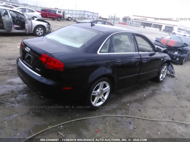 WAUAF78E27A104955 - 2007 AUDI A4 2/TURBO BLACK photo 4