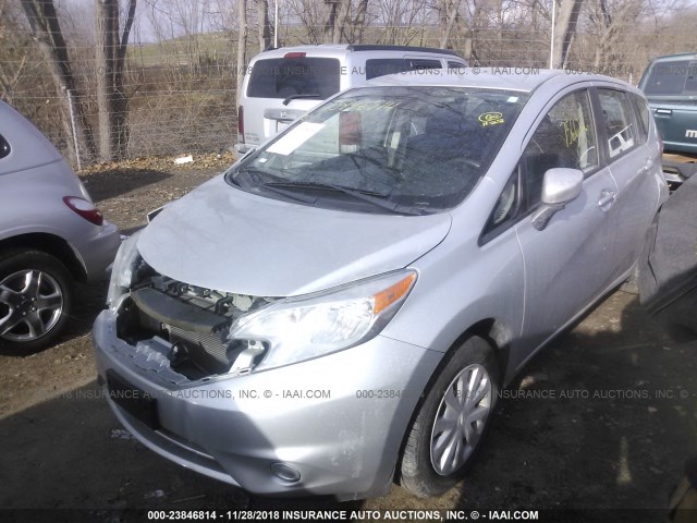 3N1CE2CP4FL373253 - 2015 NISSAN VERSA NOTE S/S PLUS/SV/SL/SR SILVER photo 2