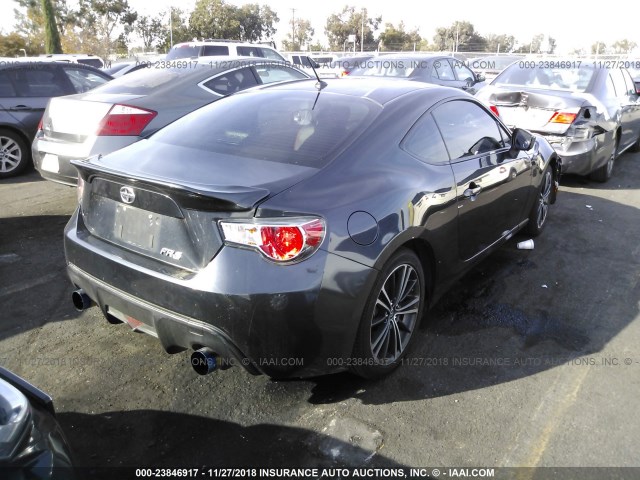 JF1ZNAA14D2716955 - 2013 TOYOTA SCION FR-S GRAY photo 4